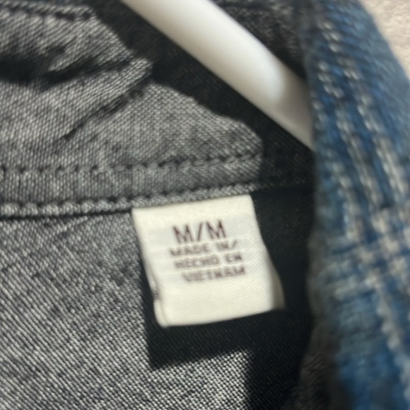 Weatherproof Men Button Up Shirt Medium Blue Plaid Flannel Pocket Collar Casual - Picture 7 of 11